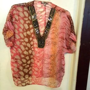 Forever 21 pink prints Soho blouse